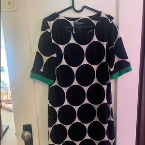 Vintage polyester dress w geometric textile. Super 80's fun athleisure dress